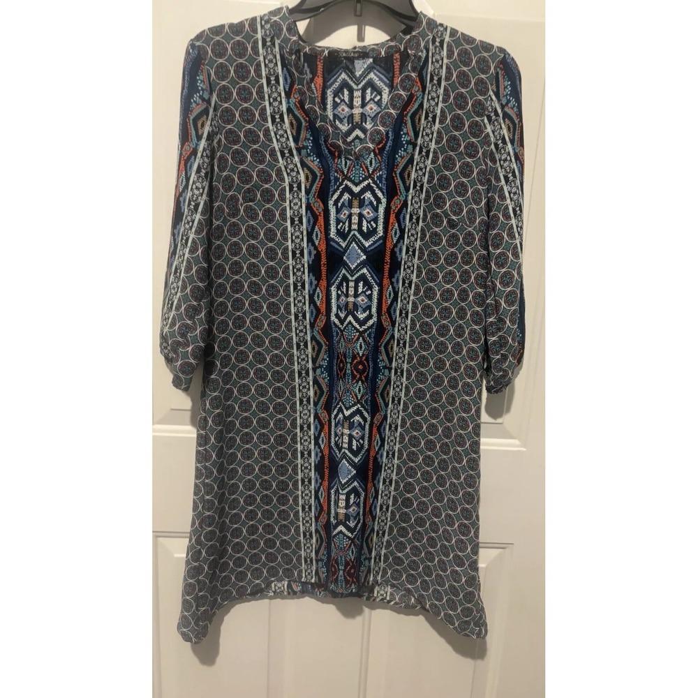 BeBop Dress Crochet Cover Up Medium Beachy Coastal Boho Peasant Artsy Medium